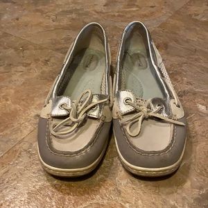 Women’s silver slip on Sperrys